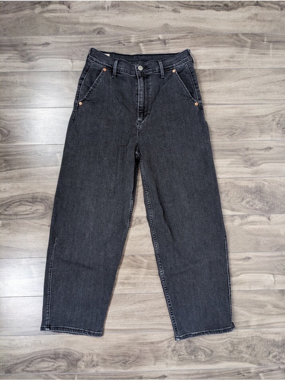 Levi's Engineered Women's Balloon Leg Jeans Size W27 L26 Washed Black